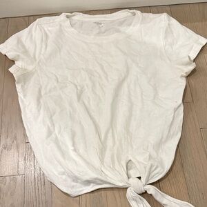 INTERMIX White Short Sleeve Tie-Front Tee